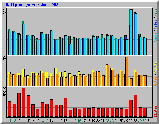 Daily usage for June 2024