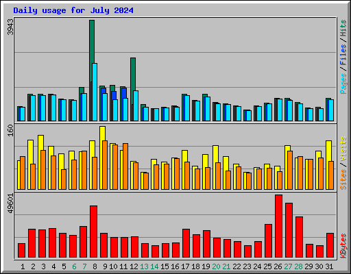 Daily usage for July 2024