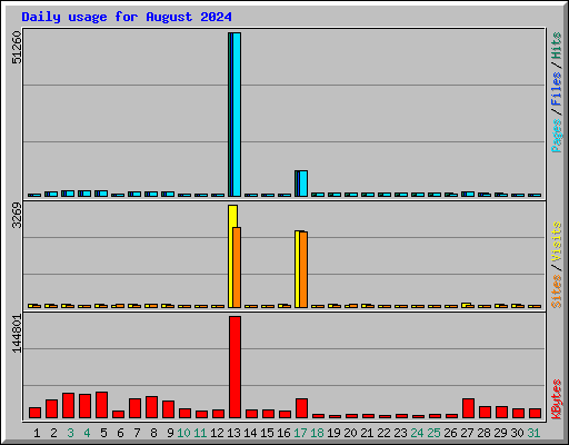 Daily usage for August 2024