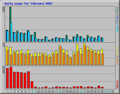Daily usage for February 2025