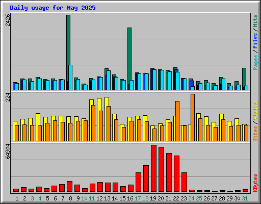Daily usage for May 2025