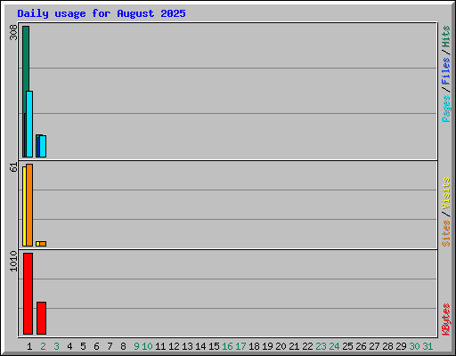 Daily usage for August 2025