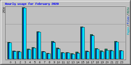 Hourly usage for February 2020