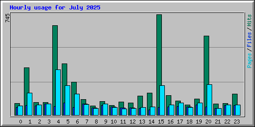 Hourly usage for July 2025