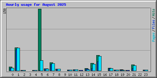 Hourly usage for August 2025